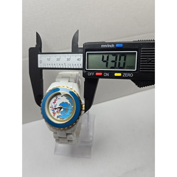 Met Museum Of Art Bleu Celeste Floral White Link Bracelet Watch New Battery main image 8